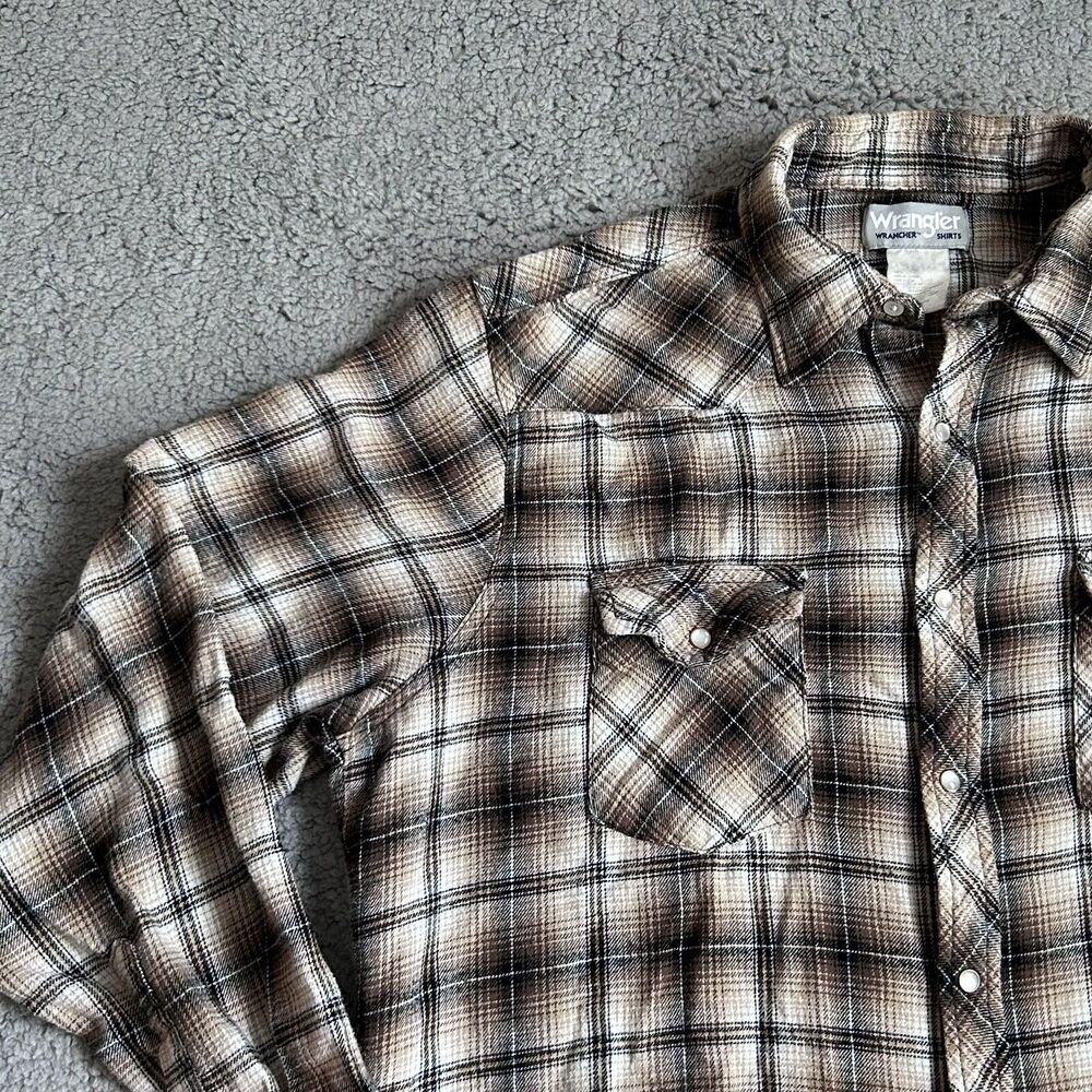 Vintage Wrangler Pearl Snap Shirt Western Men's Large Y2K Cowboy Rancher Work - Picture 5 of 15